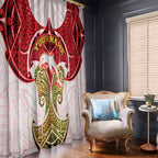 Personalized Dolphins Window Curtain Polynesian Tribal Pattern Style