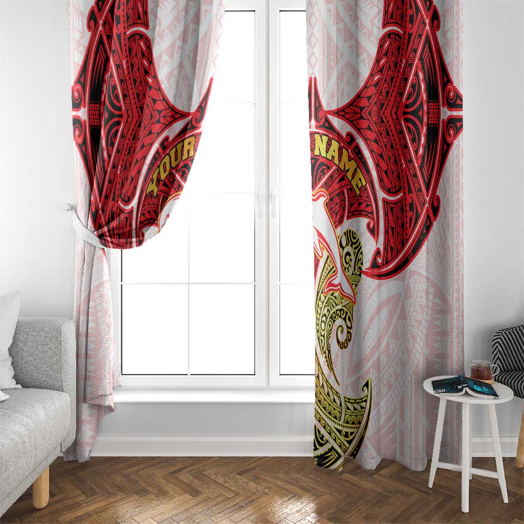 Personalized Dolphins Window Curtain Polynesian Tribal Pattern Style