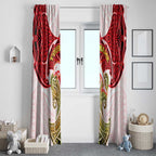 Personalized Dolphins Window Curtain Polynesian Tribal Pattern Style