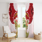Personalized Dolphins Window Curtain Polynesian Tribal Pattern Style