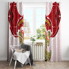 Personalized Dolphins Window Curtain Polynesian Tribal Pattern Style