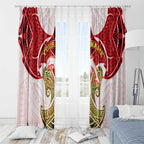 Personalized Dolphins Window Curtain Polynesian Tribal Pattern Style