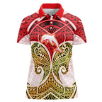 Personalized Dolphins Women Polo Shirt Polynesian Tribal Pattern Style