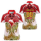 Personalized Dolphins Women Polo Shirt Polynesian Tribal Pattern Style