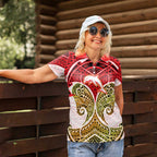Personalized Dolphins Women Polo Shirt Polynesian Tribal Pattern Style