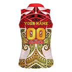Personalized Dolphins Women Sleeveless Polo Shirt Polynesian Tribal Pattern Style