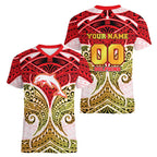 Personalized Dolphins Women V-Neck T-Shirt Polynesian Tribal Pattern Style