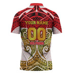 Personalized Dolphins Zipper Polo Shirt Polynesian Tribal Pattern Style