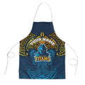 Personalized Gold Coast Titans Apron Polynesian Tribal Pattern Style