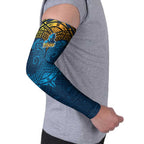 Personalized Gold Coast Titans Arm Sleeves Polynesian Tribal Pattern Style