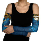 Personalized Gold Coast Titans Arm Sleeves Polynesian Tribal Pattern Style