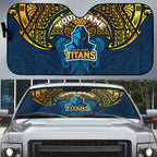 Personalized Gold Coast Titans Auto Sun Shade Polynesian Tribal Pattern Style