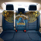 Personalized Gold Coast Titans Back Car Seat Cover Polynesian Tribal Pattern Style