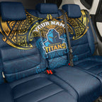 Personalized Gold Coast Titans Back Car Seat Cover Polynesian Tribal Pattern Style