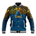 Personalized Gold Coast Titans Baseball Jacket Polynesian Tribal Pattern Style