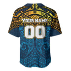 Personalized Gold Coast Titans Baseball Jersey Polynesian Tribal Pattern Style