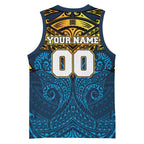 Personalized Gold Coast Titans Basketball Jersey Polynesian Tribal Pattern Style
