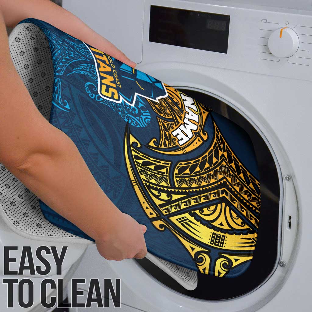 Personalized Gold Coast Titans Bathroom Set Polynesian Tribal Pattern Style
