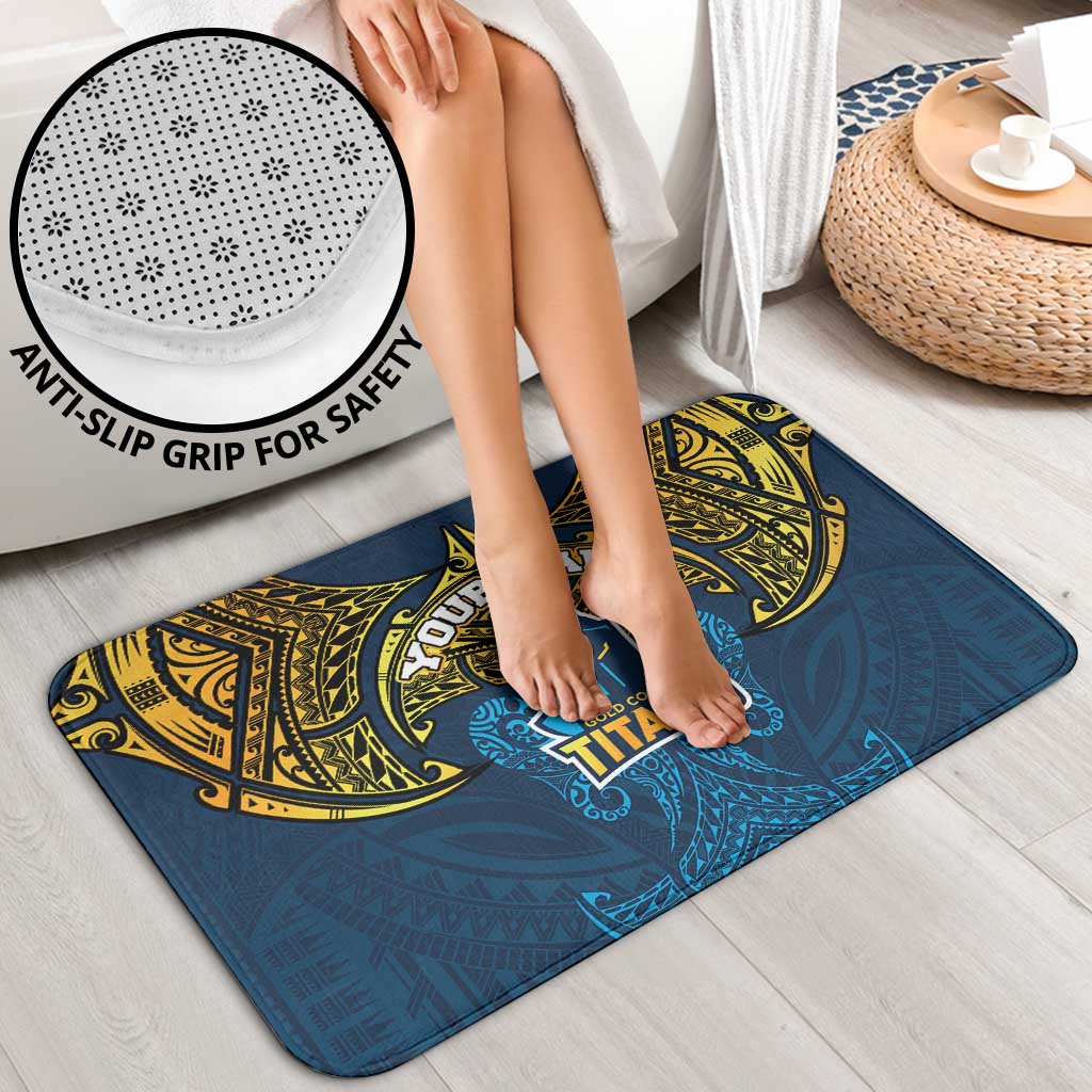Personalized Gold Coast Titans Bathroom Set Polynesian Tribal Pattern Style