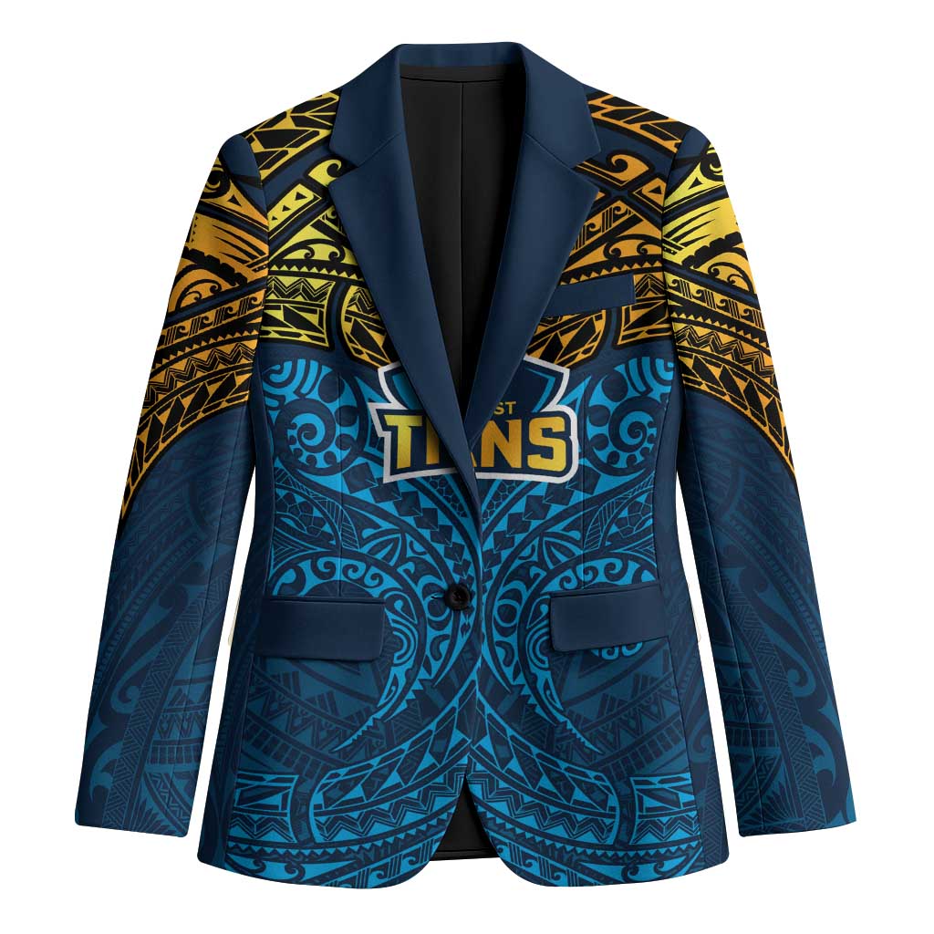 Personalized Gold Coast Titans Blazer Polynesian Tribal Pattern Style