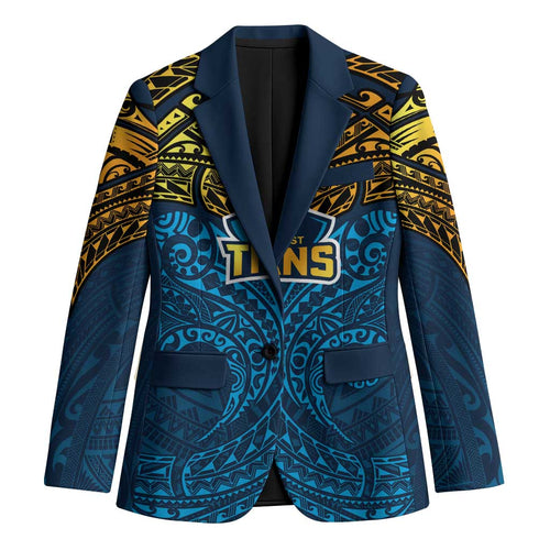 Personalized Gold Coast Titans Blazer Polynesian Tribal Pattern Style
