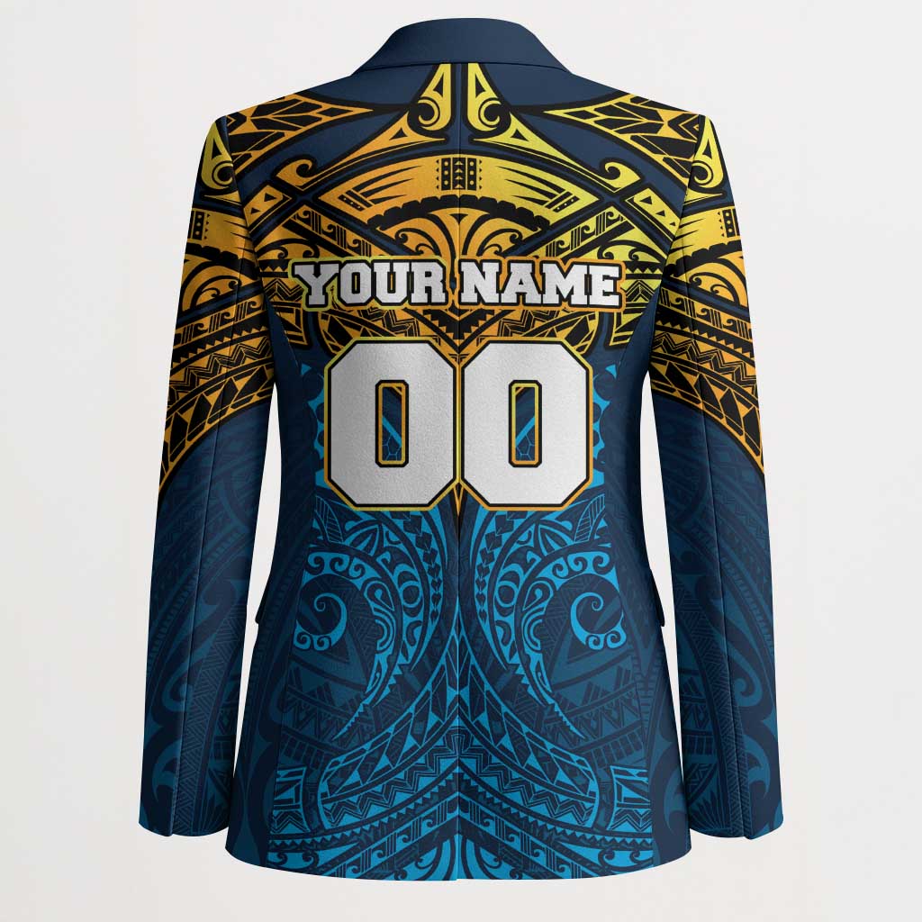 Personalized Gold Coast Titans Blazer Polynesian Tribal Pattern Style