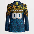 Personalized Gold Coast Titans Blazer Polynesian Tribal Pattern Style