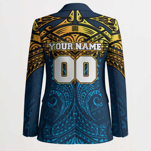 Personalized Gold Coast Titans Blazer Polynesian Tribal Pattern Style