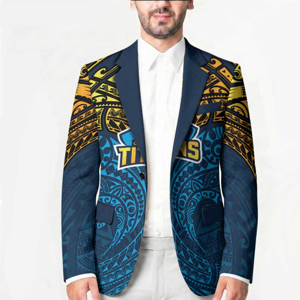 Personalized Gold Coast Titans Blazer Polynesian Tribal Pattern Style