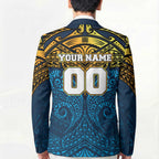 Personalized Gold Coast Titans Blazer Polynesian Tribal Pattern Style