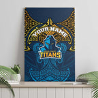 Personalized Gold Coast Titans Canvas Wall Art Polynesian Tribal Pattern Style