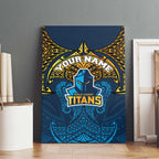 Personalized Gold Coast Titans Canvas Wall Art Polynesian Tribal Pattern Style