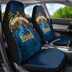 Personalized Gold Coast Titans Car Seat Cover Polynesian Tribal Pattern Style