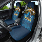 Personalized Gold Coast Titans Car Seat Cover Polynesian Tribal Pattern Style
