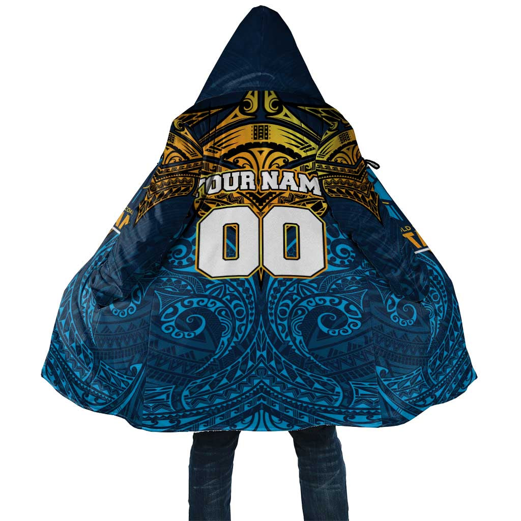 Personalized Gold Coast Titans Cloak Polynesian Tribal Pattern Style