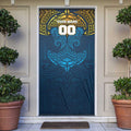 Personalized Gold Coast Titans Door Cover Polynesian Tribal Pattern Style