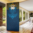 Personalized Gold Coast Titans Door Cover Polynesian Tribal Pattern Style