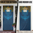 Personalized Gold Coast Titans Door Cover Polynesian Tribal Pattern Style