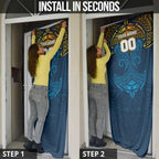 Personalized Gold Coast Titans Door Cover Polynesian Tribal Pattern Style