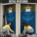 Personalized Gold Coast Titans Door Cover Polynesian Tribal Pattern Style