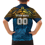 Personalized Gold Coast Titans Family Matching Mermaid Dress and Hawaiian Shirt Polynesian Tribal Pattern Style