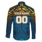Personalized Gold Coast Titans Family Matching Mermaid Dress and Hawaiian Shirt Polynesian Tribal Pattern Style