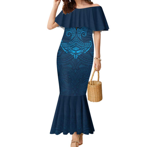 Personalized Gold Coast Titans Family Matching Mermaid Dress and Hawaiian Shirt Polynesian Tribal Pattern Style