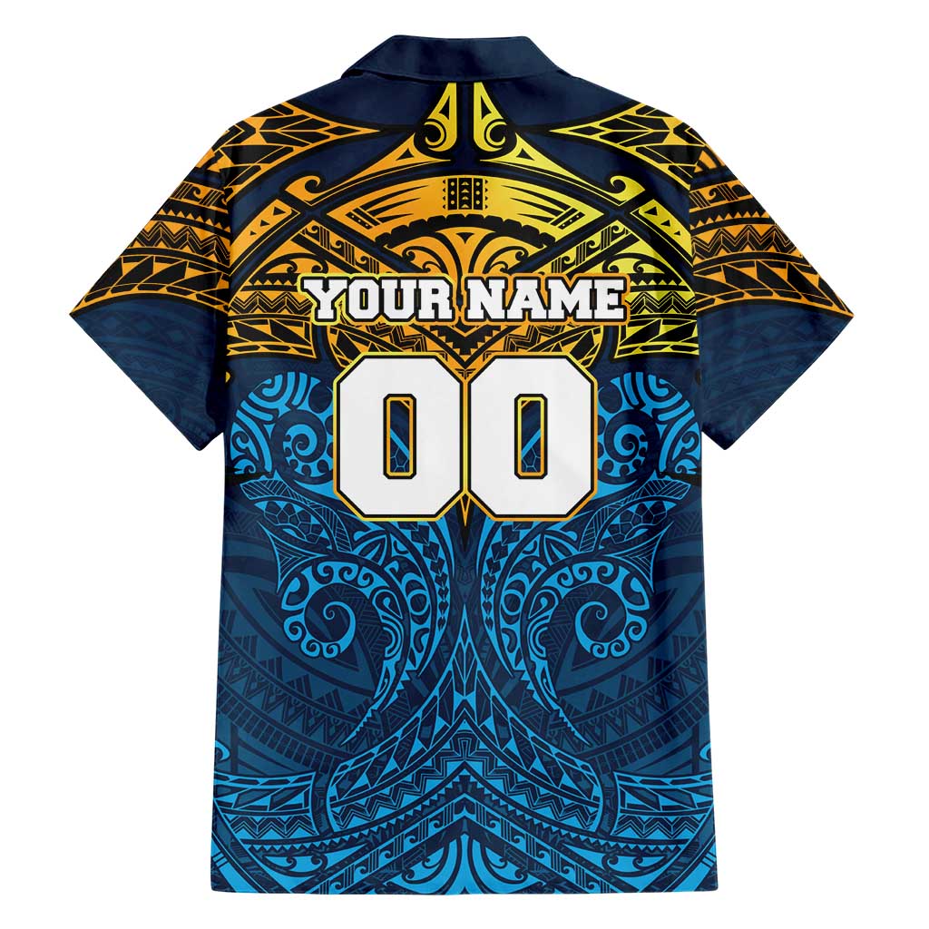 Personalized Gold Coast Titans Family Matching Tank Maxi Dress and Hawaiian Shirt Polynesian Tribal Pattern Style