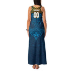 Personalized Gold Coast Titans Family Matching Tank Maxi Dress and Hawaiian Shirt Polynesian Tribal Pattern Style