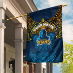 Personalized Gold Coast Titans Garden Flag Polynesian Tribal Pattern Style