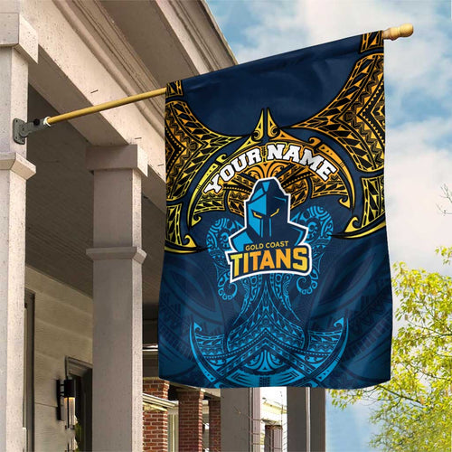 Personalized Gold Coast Titans Garden Flag Polynesian Tribal Pattern Style