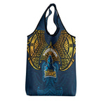 Personalized Gold Coast Titans Grocery Bag Polynesian Tribal Pattern Style