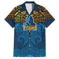 Personalized Gold Coast Titans Hawaiian Shirt Polynesian Tribal Pattern Style