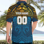 Personalized Gold Coast Titans Hawaiian Shirt Polynesian Tribal Pattern Style